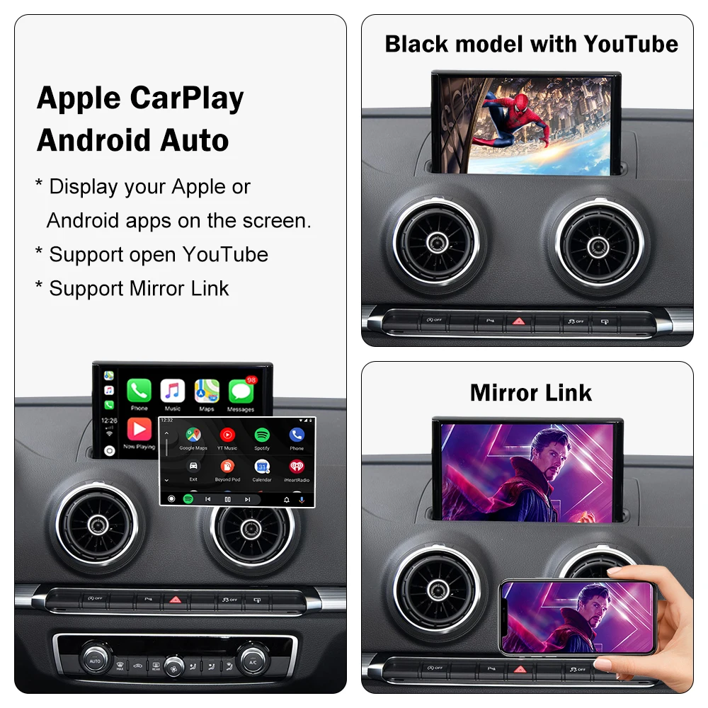 アクセサリー car play Fo r Audi A3 2013-2018 Kit Retrofit Android Auto Road Top Adapter CarPlay Per Audi A3