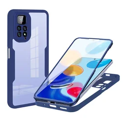 Crystal-Clear 360° Shockproof Phone Protector Case - Redmi Note12s(4G) (Blue)