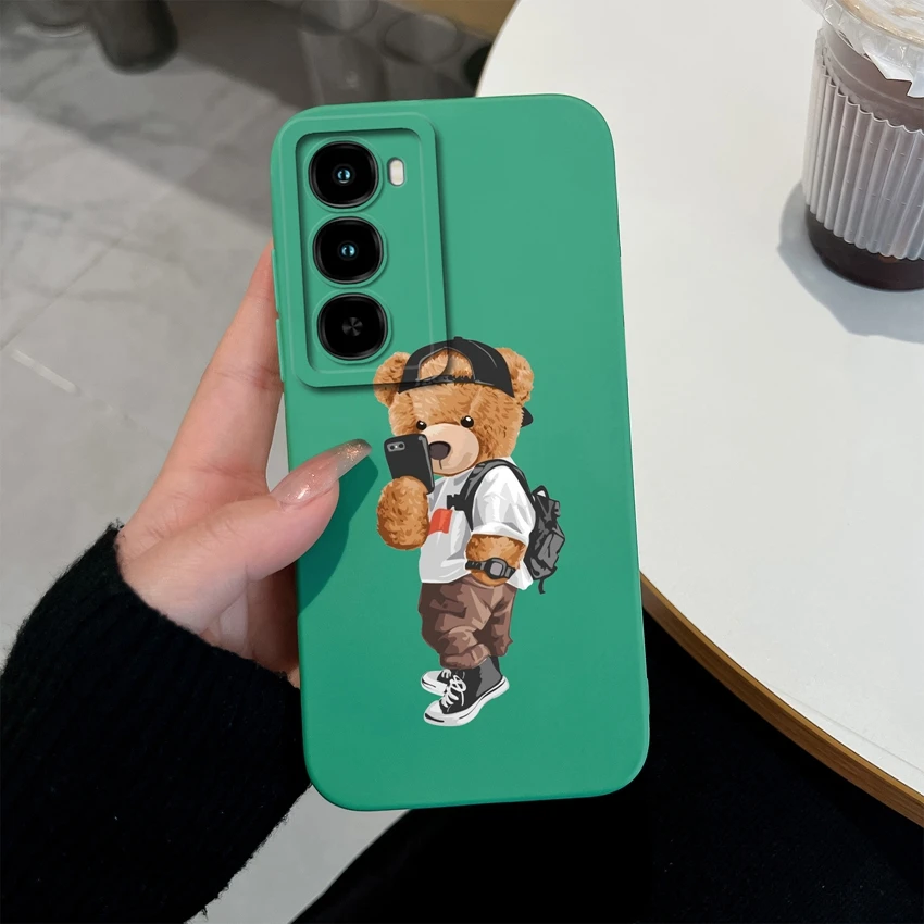 Teddy Bear Pattern Soft Silicone Dustproof Phone Case