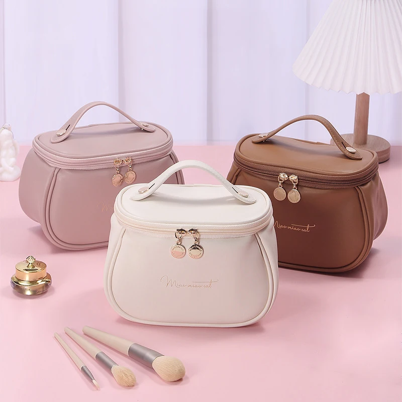 Cute PU Makeup Bag For Women Toiletries Organizer Waterproof Travel Make Up  Pouch Female Large Capacity Portable Cosmetic Case 4