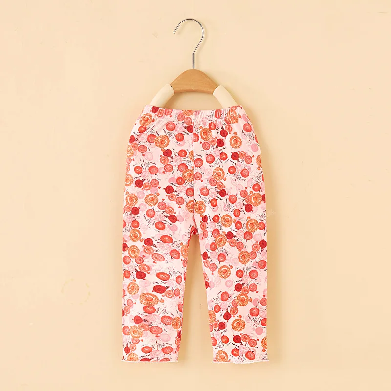 Girls' Cropped Trousers 2-6 Years Summer Cartoon Baby Girls Cool Capri Pants Thin Baby Pants Summer Style