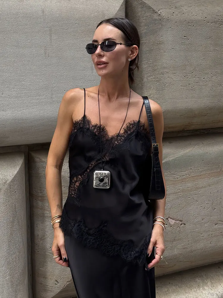 HH Women Fashion Asymmetric Lace Tops Sexy V Neck Short Camisole Tank Top Summer Lady Holiday Underwear Style Camis