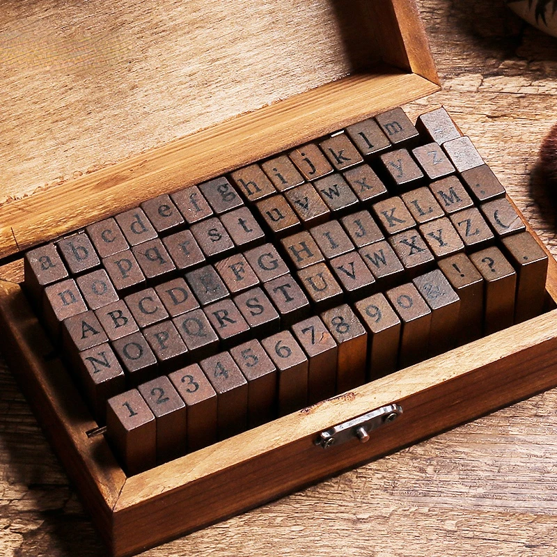 

28/70pcs DIY Number Alphabet Combination Letter Stamp Diary Ablum Wedding Letter Wood Rubber Stamp Set Vintage Wooden Box Gift