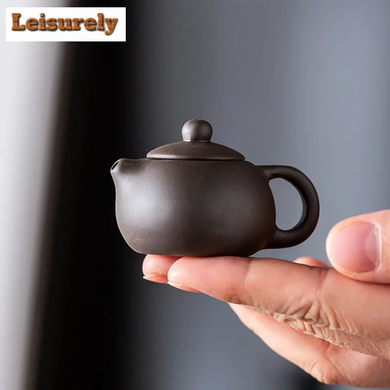 Fingertip Purple Clay Tea Set Complete Set Antique Pocket Mini Tea Ceremony Set Teapot And Tea Cup Set Tea Pet Teaware Ornaments