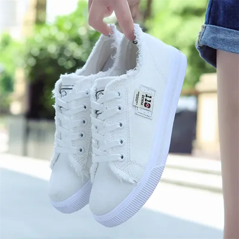 

Canvas Flat Shoe Female Student Thin Shoe Leisure Sports Shoe Trend Woman Low Shoes Fringed Women's Shoes Anti-skid Lace-up Shoe