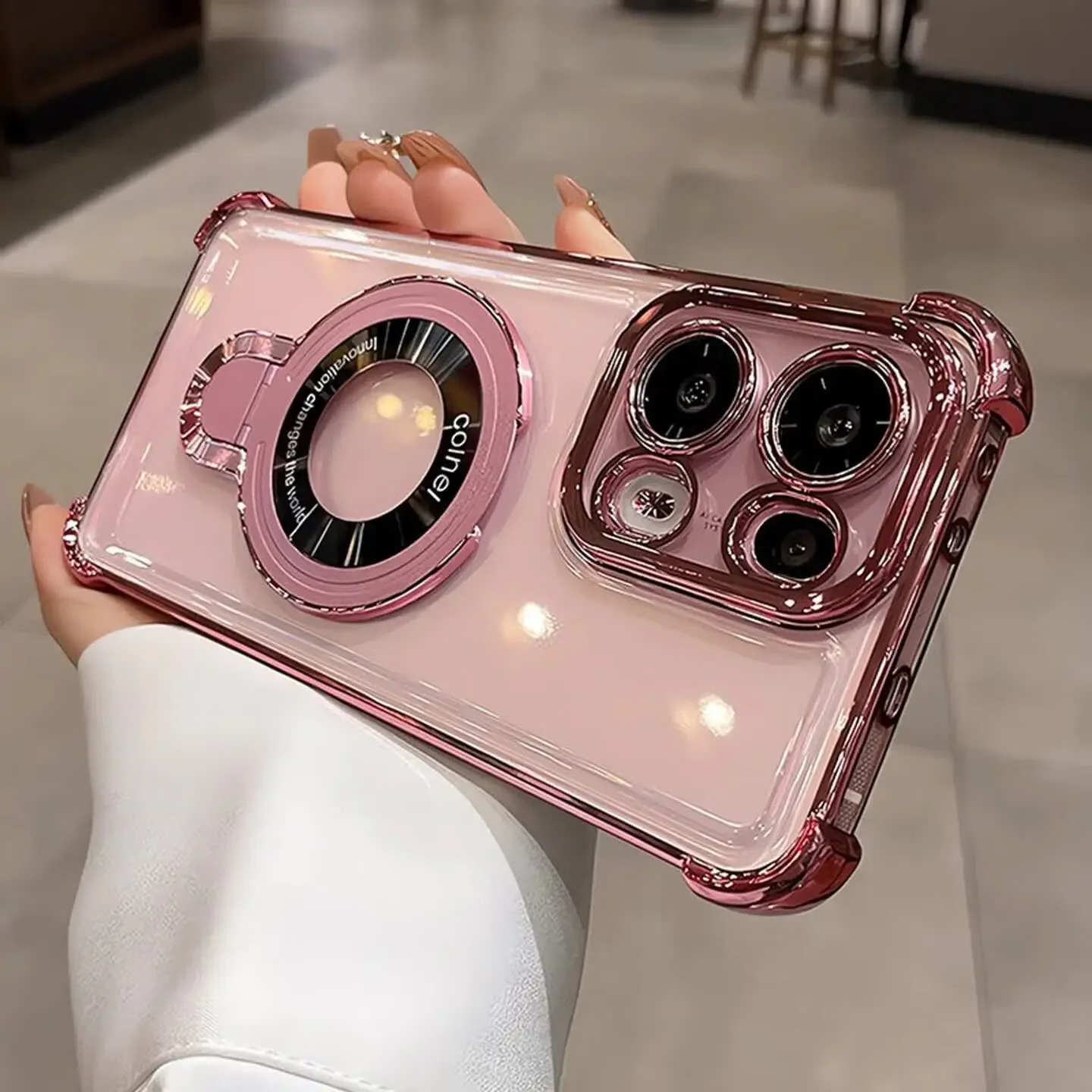 Transparent Soft Silicone Shockproof Bumper Stand Case