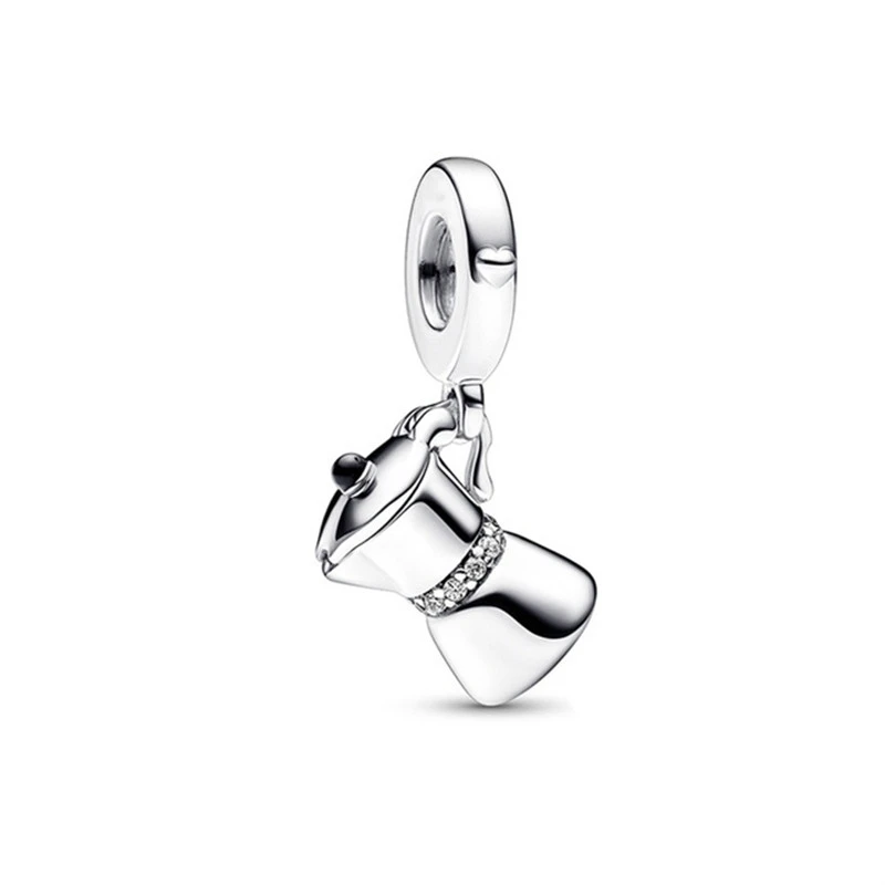 Garden Tool Kettle Coffee Pot Teapot Dangle Charm Bead for 925 Sterling Silver Pan Bracelet