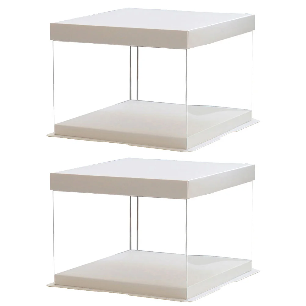 

Transparent Birthday Cake Box Plastic Cake Packing Container Box Dessert Storage Boxes Birthday Wedding Valentine Gifts Supplies