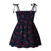 ‌2025 Summer Girls Princess Beach Dress Strapless Floral Print Sleeveless Party Wear Toddler Solid Color Casual Fashion 1-6Y