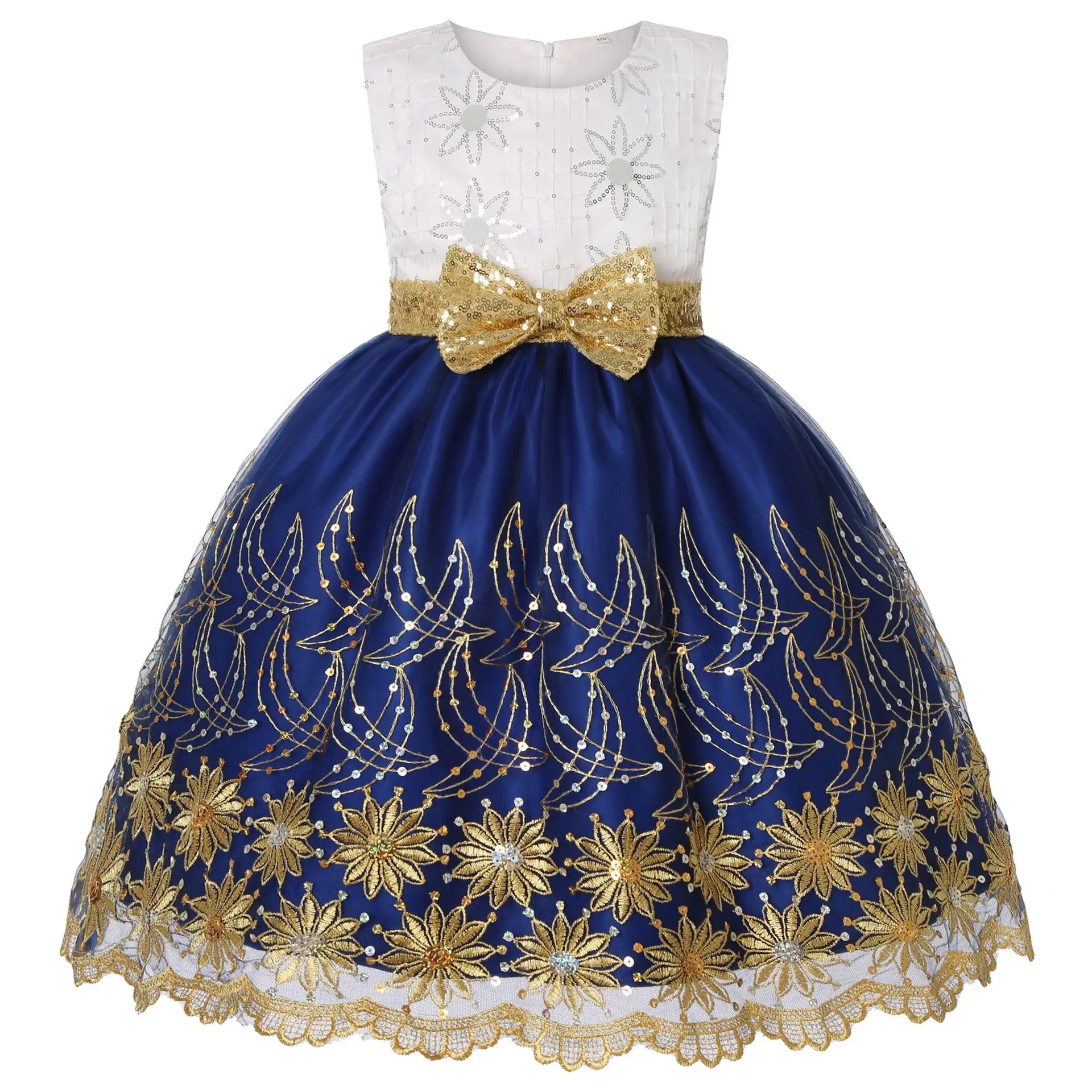 

Sequin Floral Mesh Girls Dresses Trendy Children Puffy Princess Vestidos Toddler Kid Birthday Party Cake Dress
