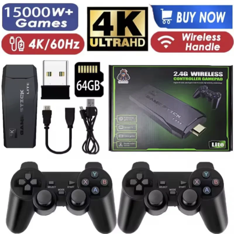 45000+ Retro Videospielkonsole 4K HD TV Spiel Stick + 2XWireless