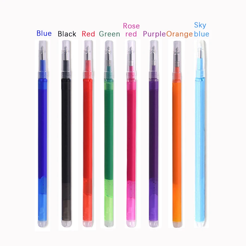 50 Pcs/Set 0.7mm Erasable Pen Refill Rod Magic Erasable Gel Pen Blue Black Ink 8 Color Office Stationery Writing Supplies