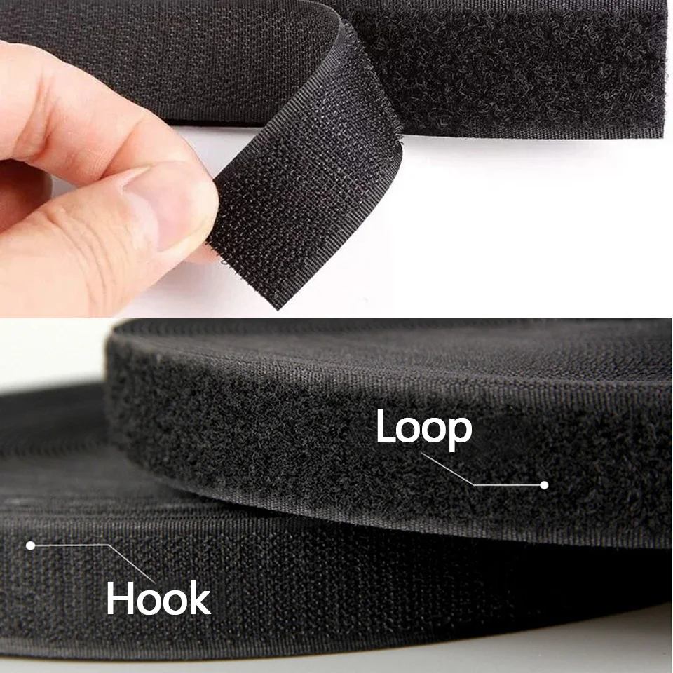 Versatile Sew-On Hook & Loop Tape | Durable Nylon Fabric Strap, 20-50mm Wide, for DIY Crafts, Sewing, and Home Decor