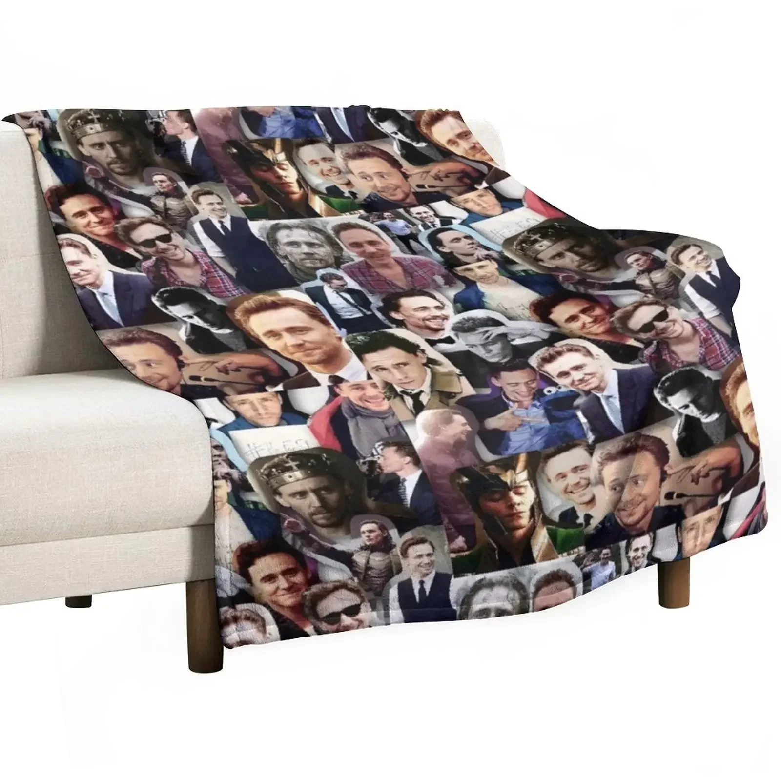 

Tom Hiddleston collage Throw Blanket Cute Plaid Sofa Quilt warm winter Travel Blankets