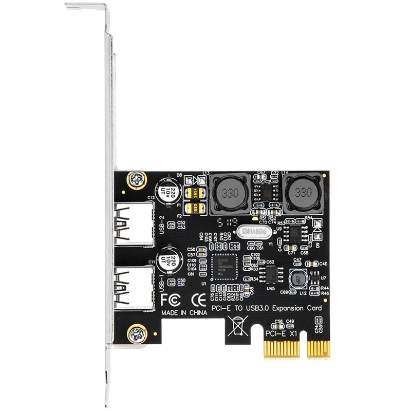 

2-Port Type-C PCI-E USB3.0 Expansion Card 5Gbps High Speed Adapter