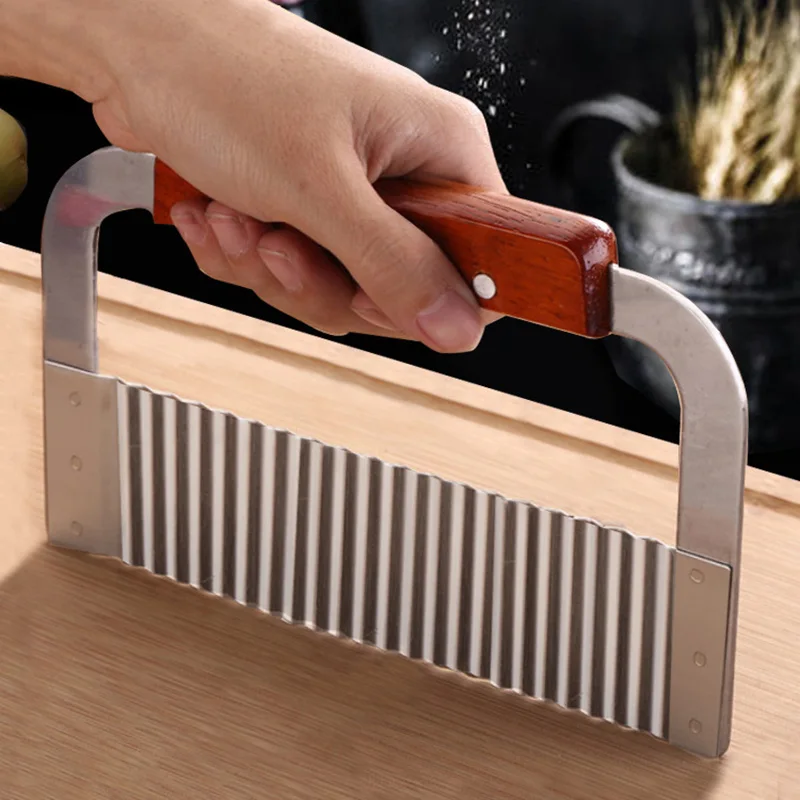 Stainless Steel Potato Cutter Wavy French Fry Soap Slicer Chopping Knife  Tool