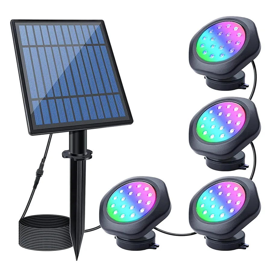 

Submersible Solar Pond Light 5 IN 1 RGB LED Landscape Spotlights IP68 Underwater Night Lights for Fountain Pool Waterfall Decor
