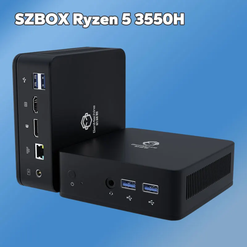 SZBOX AMD Ryzen 5 3550H Mini PC Windows 11 Dual Display 2.4G 5G WIFI BT4.2 Portable Ryzen 7 3750H Gaming Desktop Computer