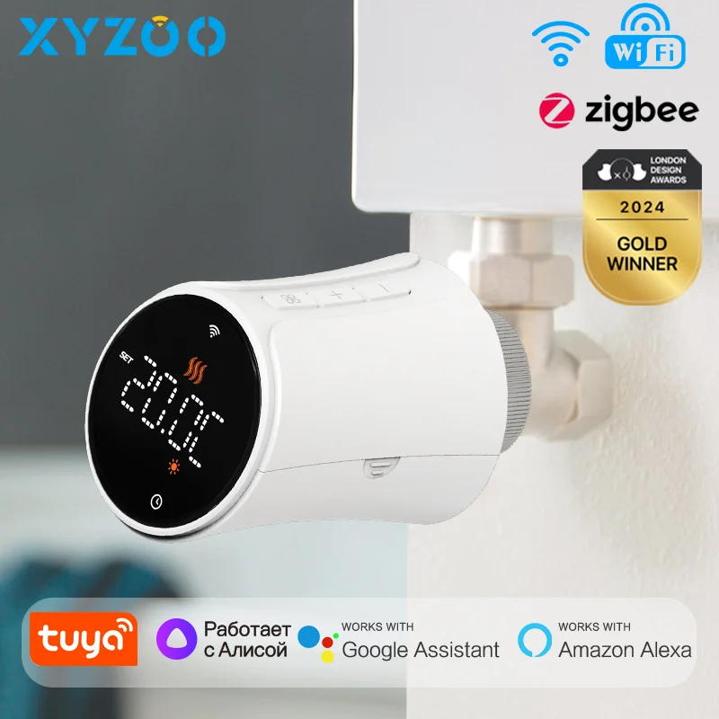 Tuya TRV WiFi Zigbee Thermostat สมาร์ท Thermostatic หัววาล์วหม้อน้ํา Actuator อุณหภูมิความร้อน Controller Alexa Google Home 1