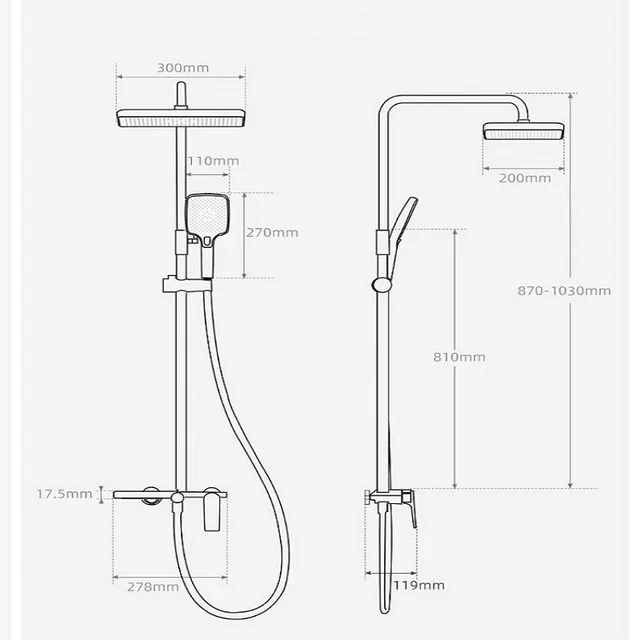 Golden ชุดฝักบัวห้องน้ํา MULTI FUNCTION Spout Mixer พร้อมฝักบัวมือโรงแรมอพาร์ทเมนท์อ่างอาบน้ํา Booster ฝักบัวระบบชุด 6