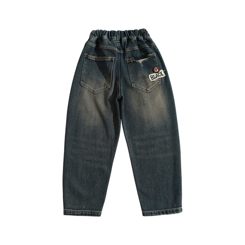 Bambini di alta qualità Nuovi jeans casual regolari per ragazzi adolescenti Pantaloni in denim streetwear di alta moda Pantaloni per abbigliamento di lusso per bambini