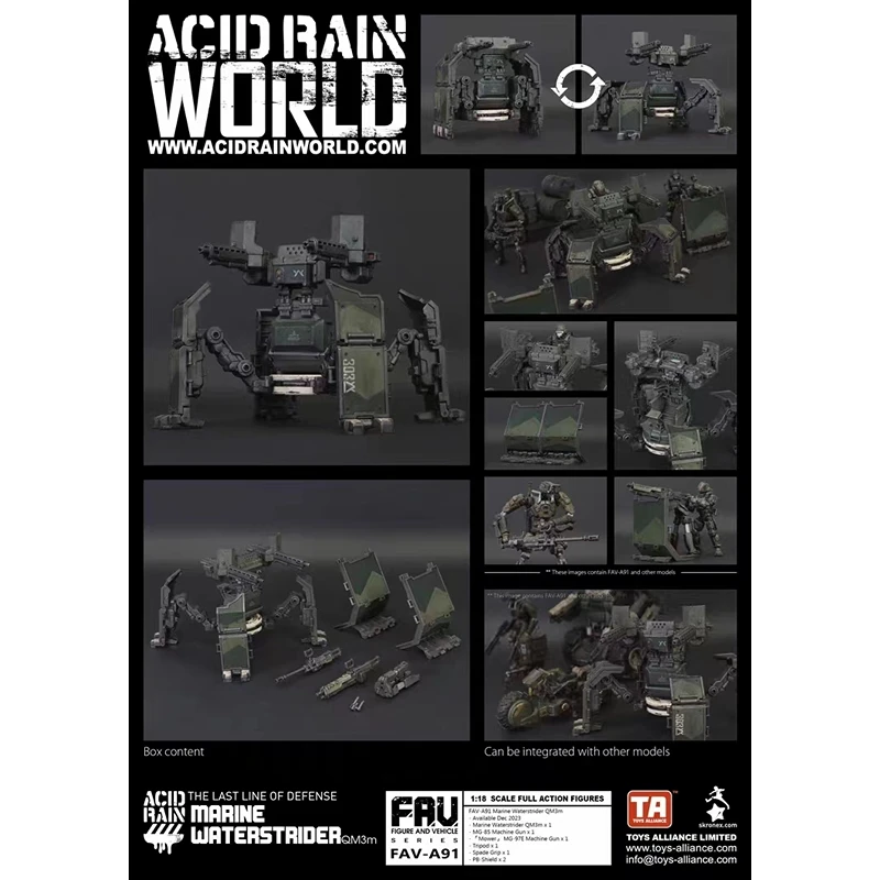 

100% Genuine Acid Rain 1/18 FAV-A89 MARINES CORPORAL A90 SERPENT SPEEDER A91 MARINES WATERSTRIDER Model Action Figure Toy