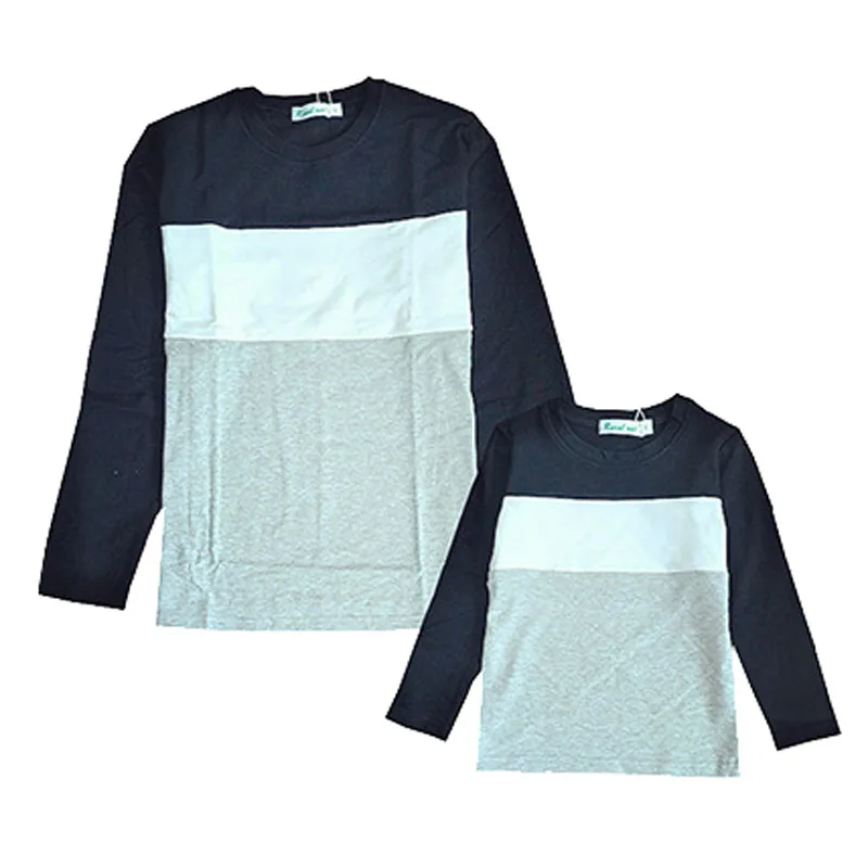 Family Matching Outfits Mother Daughter Dress Family Look Family Clothing Father Son T-Shirt Cotton Patchwork Striped 6