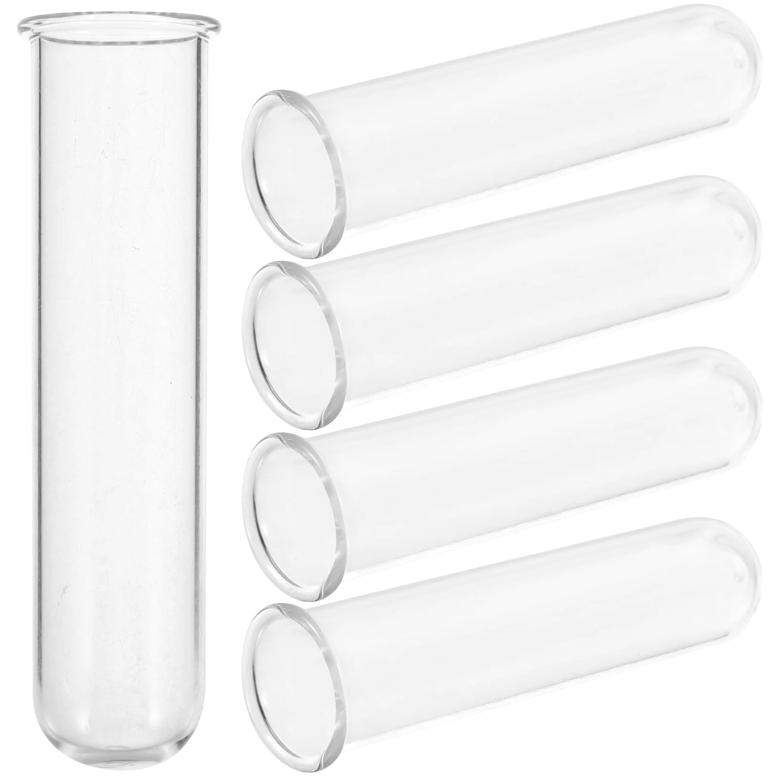 5 Pcs Brim UV Test Tube Vase Tubes for Plants Convenient Glass Decorate Vases Office 2