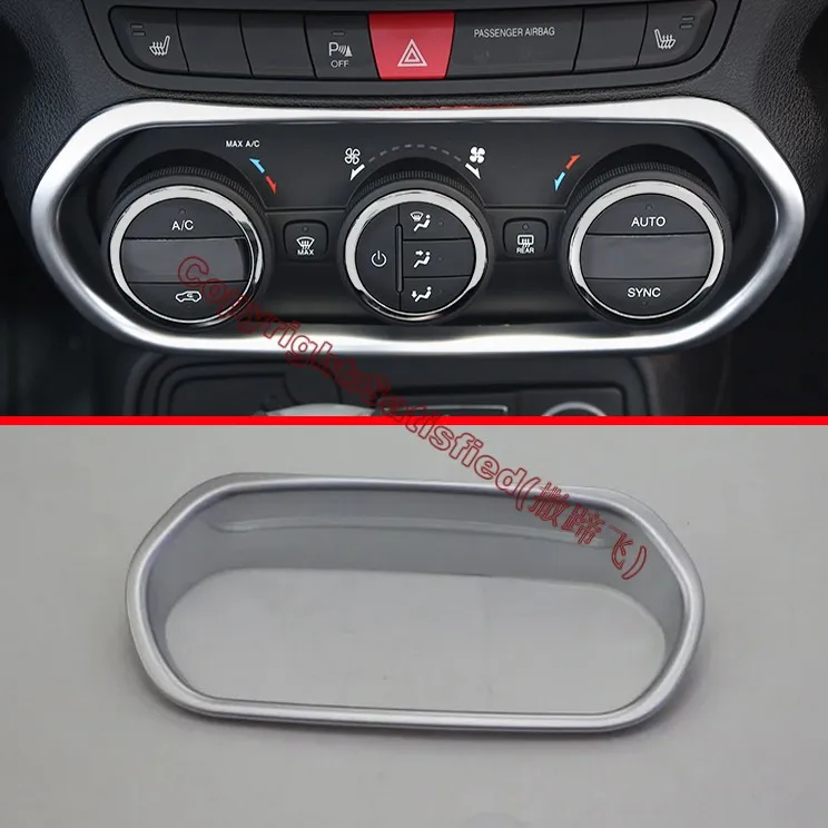 

ABS Pearl Chrome Air-condition Switch Around Cover Trim For JEEP Renegade 2015 2016 2017 Car Accessories Stickers