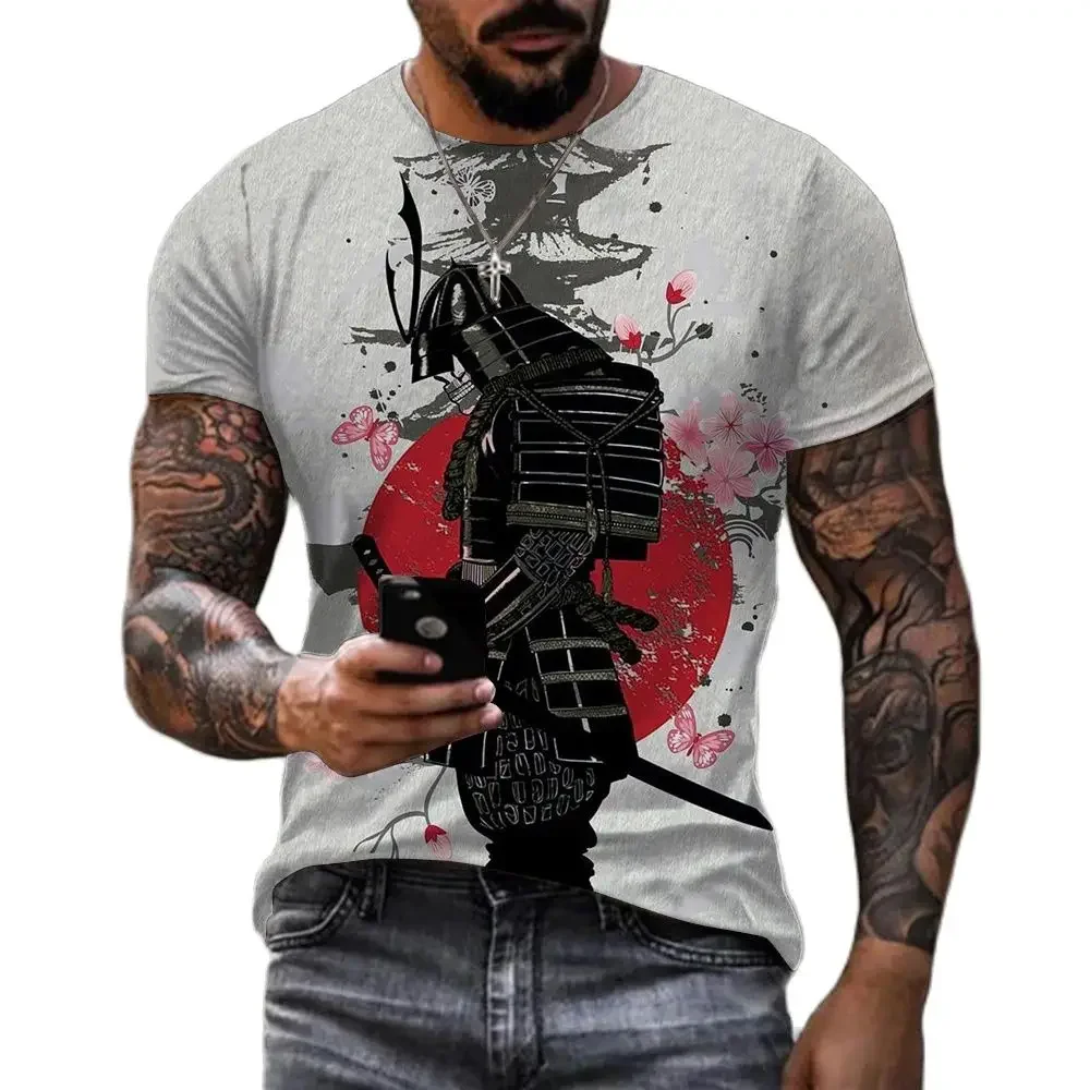 

2024 New Japanese Samurai 3D Print T-shirt Men Fashion O-Neck Short Sleeve Ninja T Shirt Harajuku Streetwear Tees Tops Clothes