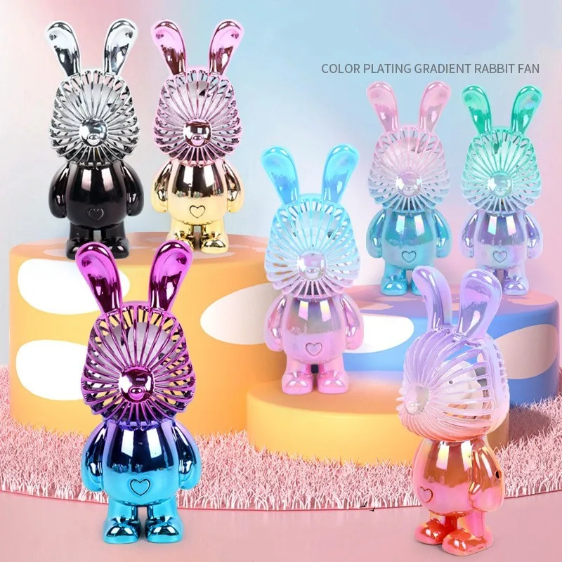 

Mini Handheld Fan Portable Usb Rechargeable Cooling Fan Battery Hand Fan For Outdoor Bunny Colorful Wedding Gift Ornaments