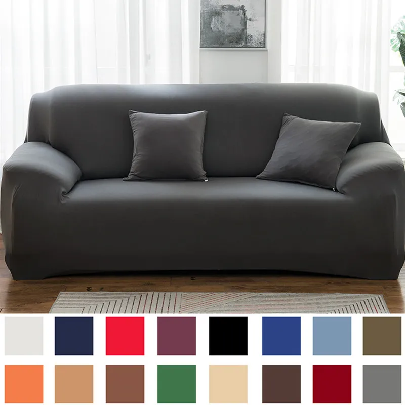 Sofa Cover 1PC Solid Color Sofa Covers for Living Room Elastic Sofa Cover Corner Couch Cover Slipcovers Chair Furniture Protector chair cover sofa cover furniture cover