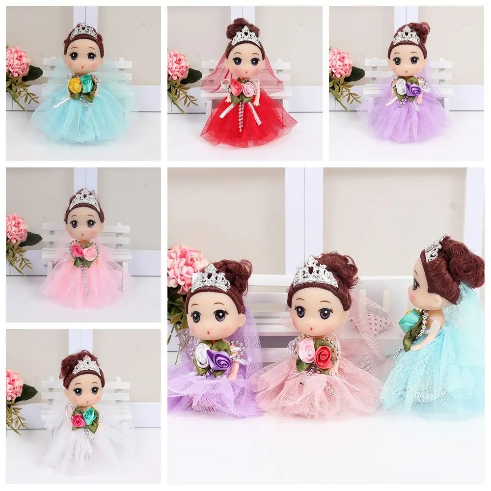 12 Cm Big Eyes Princess BJD Doll Korean Makeup Look Movable 12cm Bjd Doll DIY Sweet Wedding Dress Mini Girl Play House