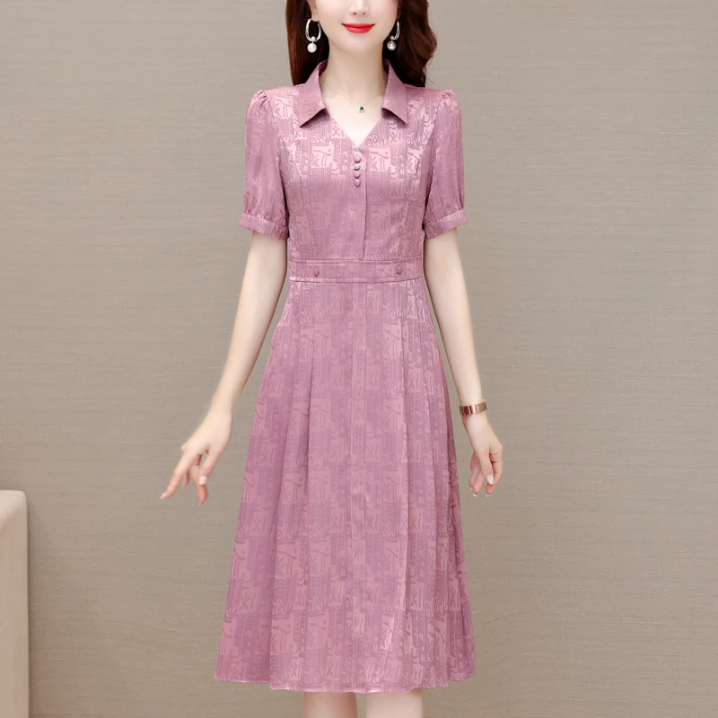 

Real silk mulberry silk dress female summer 2023 new middle-aged mother high-end luxury big brand foreign temperament skirt