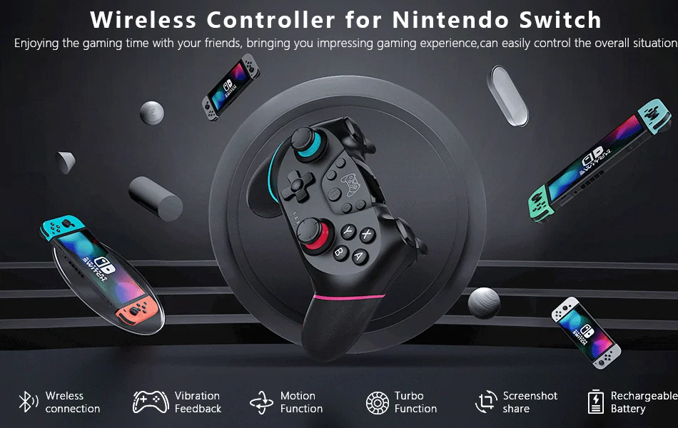 Switch Controller, Wireless Pro Controller for Switch/Switch Lite/Switch OLED, Switch Remote Gamepad with Joystick