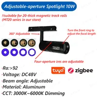 Zigbee3.0 Smart Magnetic Track Light Tuya Alexa DC48V LED Spot Flood Grille Pendant Lamps Modern Home Living Room Black 2