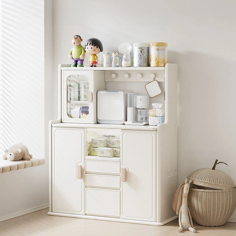 Kids Feeding Table Storage Cabinet Wardrobe Toy Organizer Baby Supplies Integrated Storage Box Nursery Furniture Drawer Cabinet