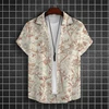 Simple Hawaiian Men's Beach Shirts 3d Flower Print Summer Casual Short Sleeve Daily Street Tops Tees New Fashion Men Clothing 2