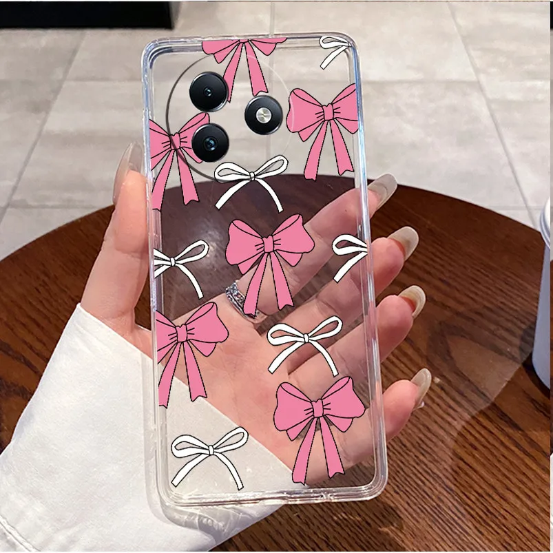 Clear Case with Cute Love Rabbit Cartoon - Luxury Soft Silicone TPU Cover