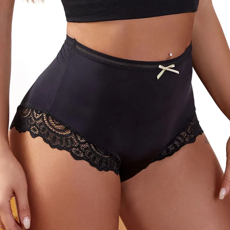 Women's Underwear With High Waist And Tight Abdomen High Waist Panties  Ladies Panty Plus Size Briefs Black High Waist Abdomen: 45-75kg