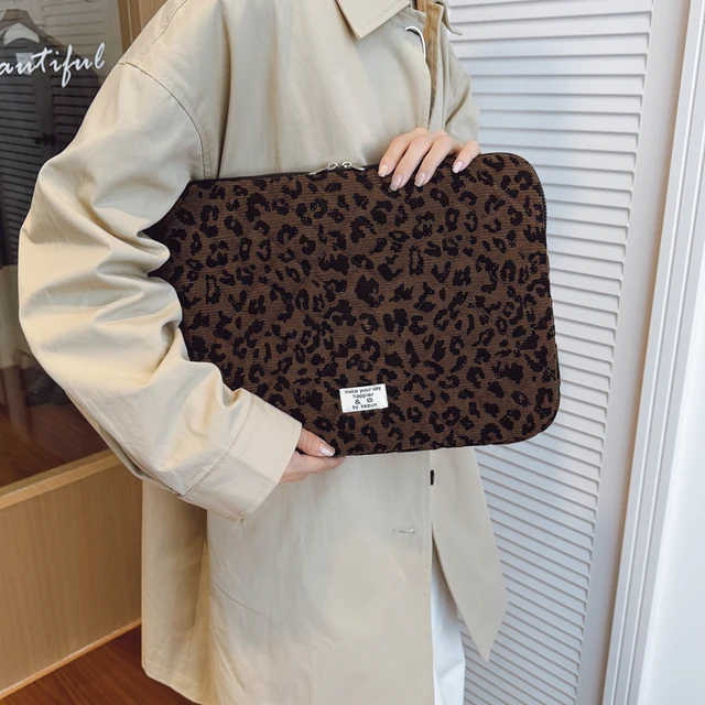 Étui de transport pour ordinateur Portable imprimé léopard, sac pour ordinateur Portable de 11/13/15 pouces, housse de protection pour les voyages au travail scolaire 1