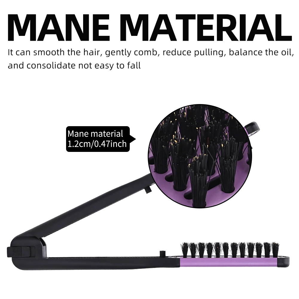 Dual-Sided Wooden Hair Straightening & Styling Brush for Smooth, Frizz-Free Hair