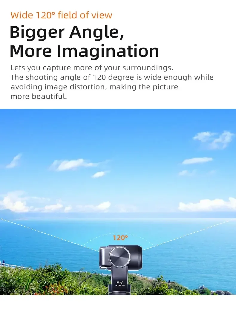 Vlog Action Camera M5 180° Rotation Lens 3.5"Screen Face Tracking IR Night Vison