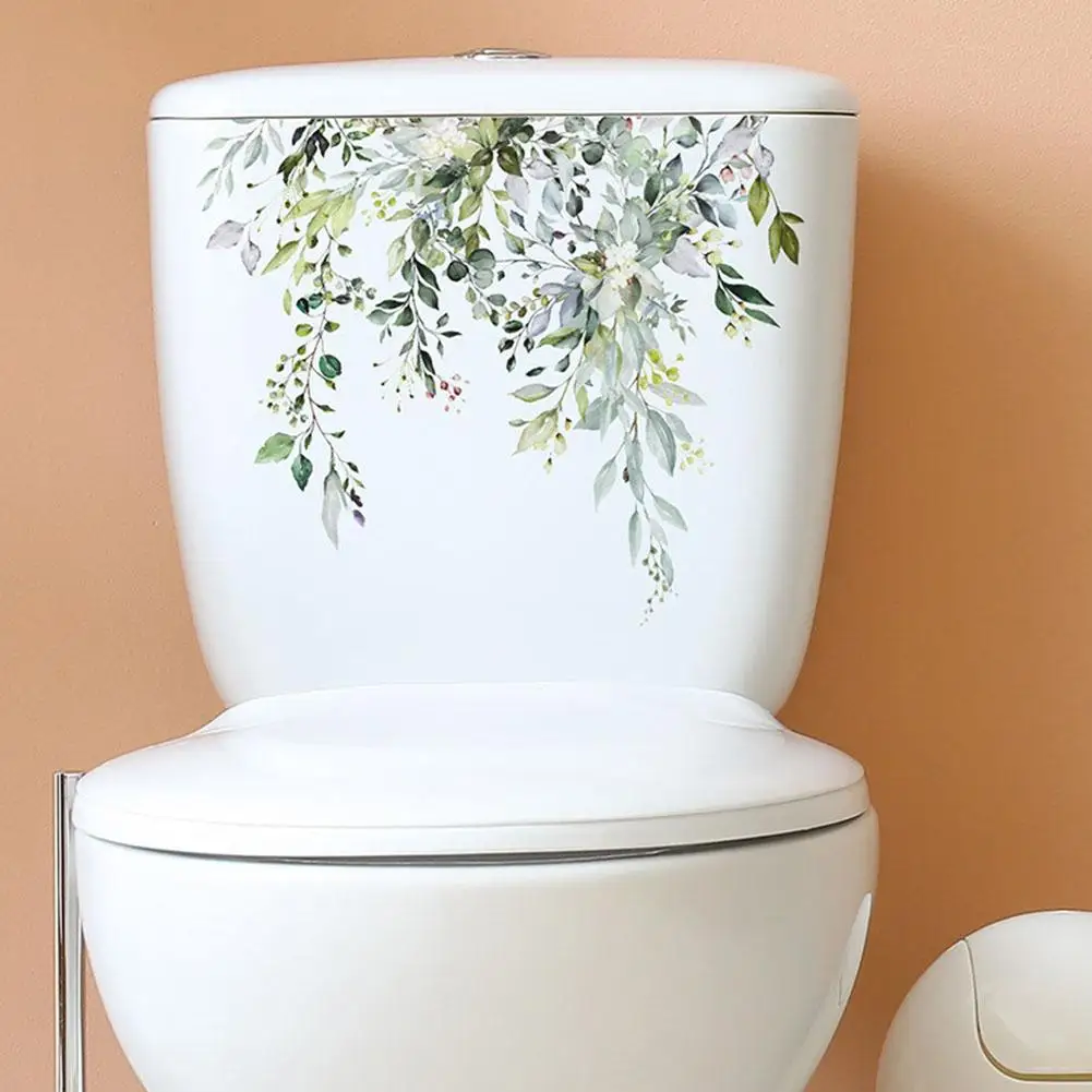 1PC Flowers Toilet Stickers Decoration WC Self-adhesive Wallpaper Mural Toilet Lid Seat Decals Wall Sticker For Kids Room