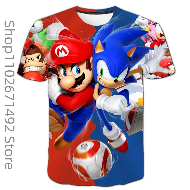 

Модная футболка Marios-bros, детская одежда, топы, футболка для мальчиков, футболки с 3d принтом, смешные аниме, одежда для девочек