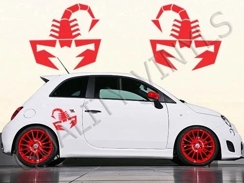 

For 2Pcs/Pair P21 FIAT ABARTH SCORPION 500 PUNTO DOOR LOGO GRAPHICS DECAL STICKERS