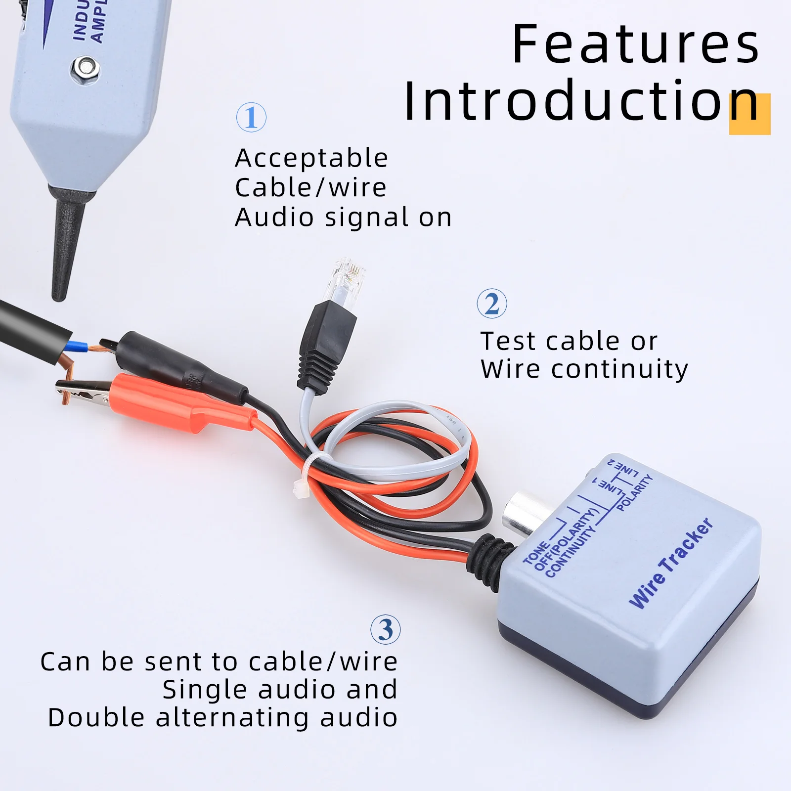 Cabo Tester Linne Finder Rede Tone Generator Indutiva Volume Ajustável Cinza li 200ep - Imagem 4