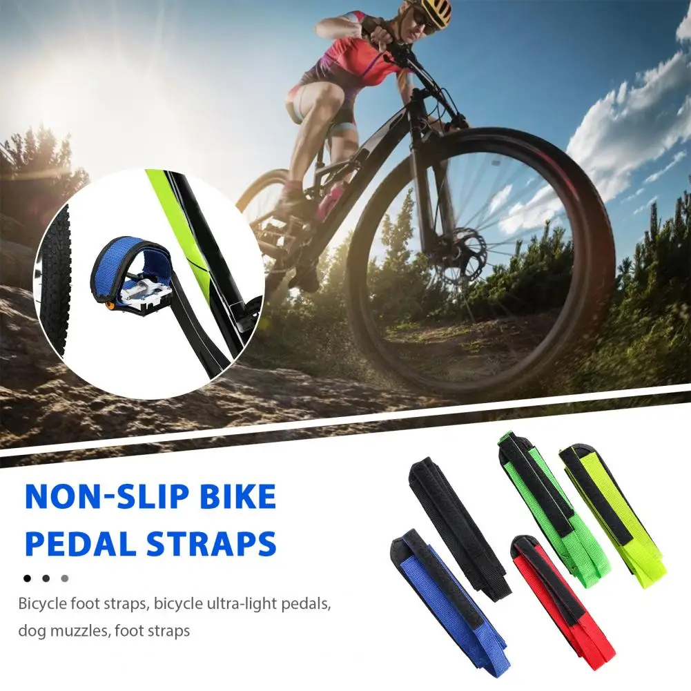 Bike Pedal Straps with Fastener Tape Ultra-light Adjustable Anti-Slip Universal Bicycle Feet Straps Biking Accessory 2Pcs