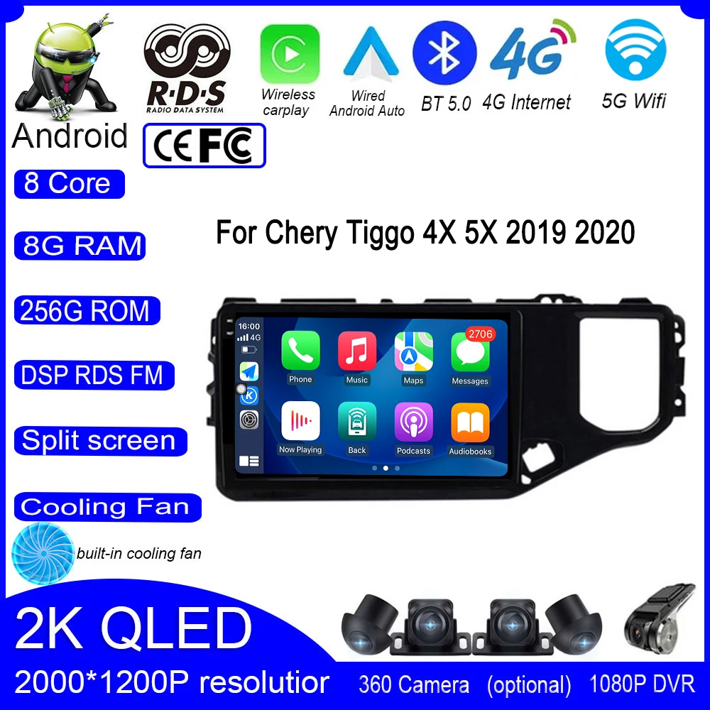 

10 Inch Android 13 For Chery Tiggo 4X 5X 2019 2020 Car Radio Player Stereo Multimedia 4G WIFI BT GPS Navigation Player DSP QLED