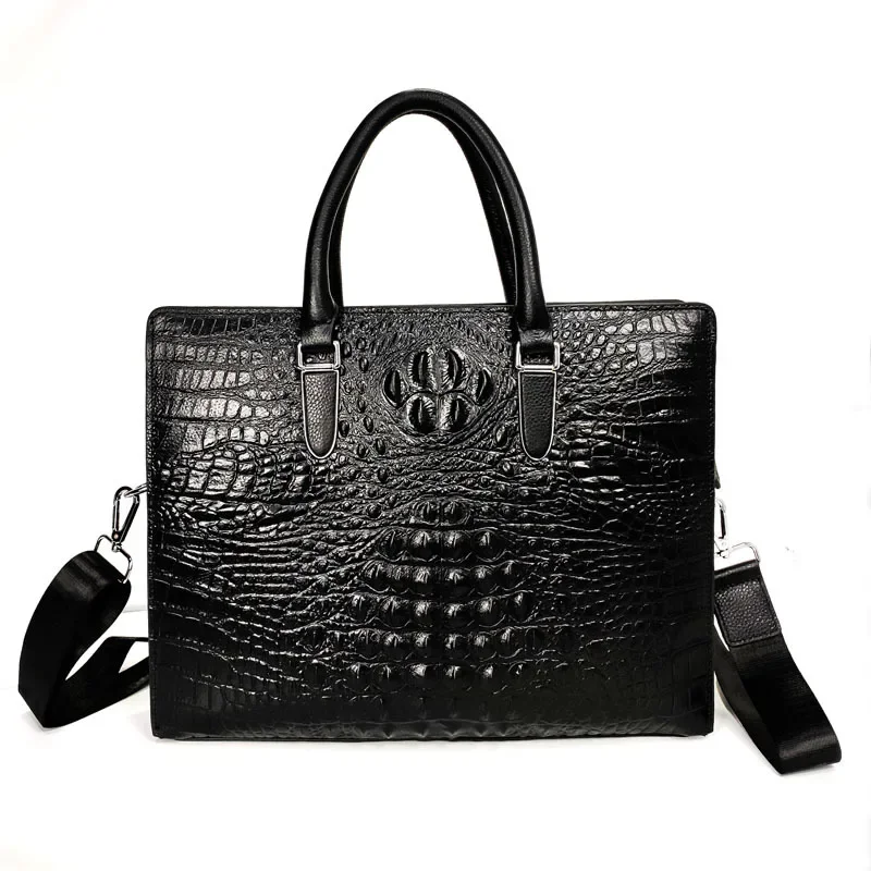 

2024 New Alligator Laptop Bags Cow Genuine Leather Men's Briefcase Luxury Brand Male Handbags Men Messenger 14 Inch Computer Bag